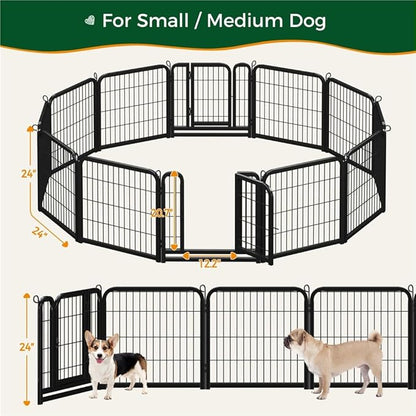 Yaheetech Dog Playpen Outdoor 24 inch 12 Panels Indoor Dog Fence Metal Dog Pen - Image 4