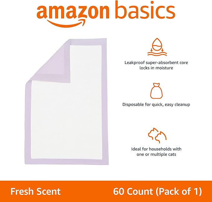 Amazon Basics Cat Pad Refills for Litter Box, Fresh Scent - Image 2