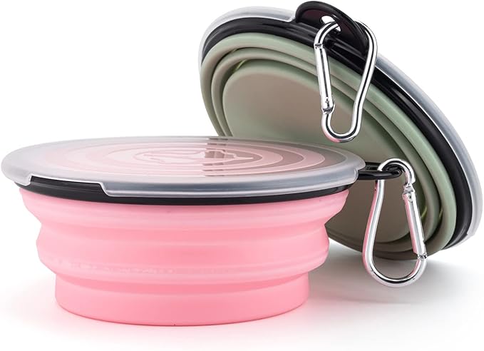 SLSON Collapsible Pet Feeder, 2 Pack Dog Bowls - Image 2