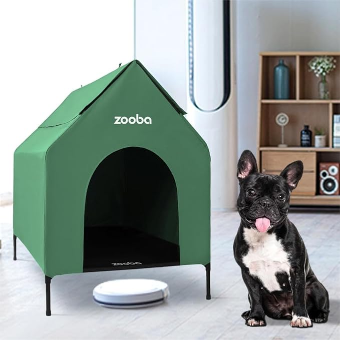 Zooba 29" 2-in-1 Dog House for Medium Dogs, Elevted Dog House Outdoor/Indoor - Image 5