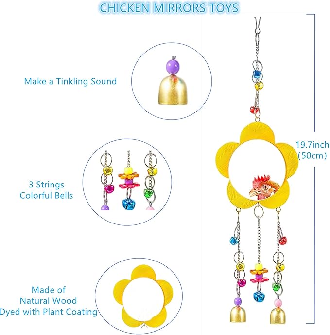 Longer Chain Chicken Toys for Coop Accessories 7PCS, Chicken Swing Ladder Perch - Image 5