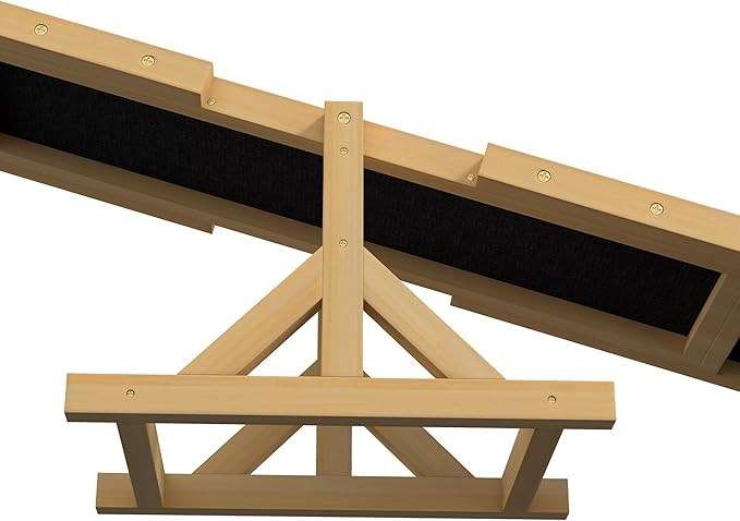 PawHut Wooden Dog Agility Seesaw - Image 8
