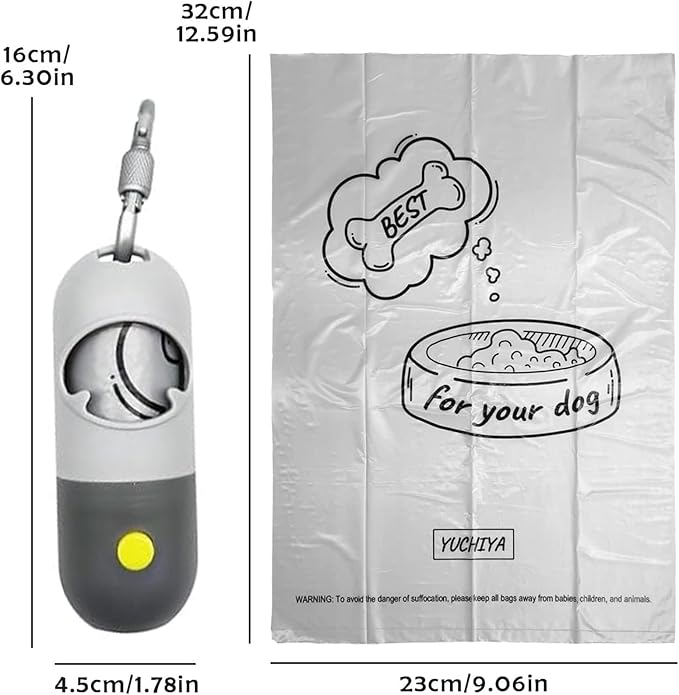 Dog Poop Bags Holder with LED Flashlight|Pet Waste Bags Dispenser - Image 6