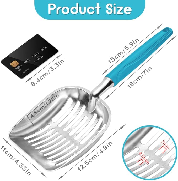 Cat Litter Scoop, Metal Cat Scooper, Plastic Handle Scoop, Sifting Shovel of - Image 2