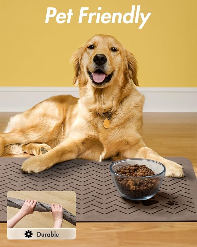 MontVoo-Absorbent Pet Feeding Mat-No Stains Pet Mat - Image 6