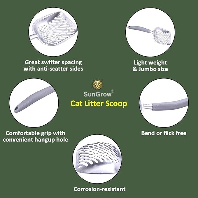 SunGrow Cat Litter Scoop, Life Transforming Cat Scooper, Saves Clear Litter - Image 2