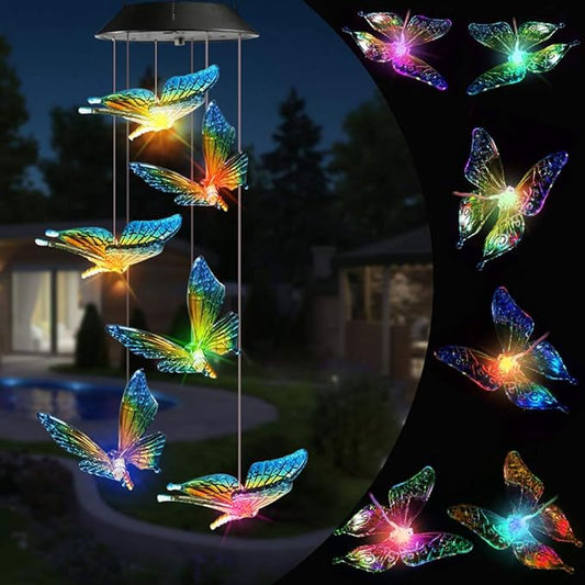 Toodour Solar Wind Chime, Color Changing Wind Chimes Butterfly, LED Decorative by Toodour