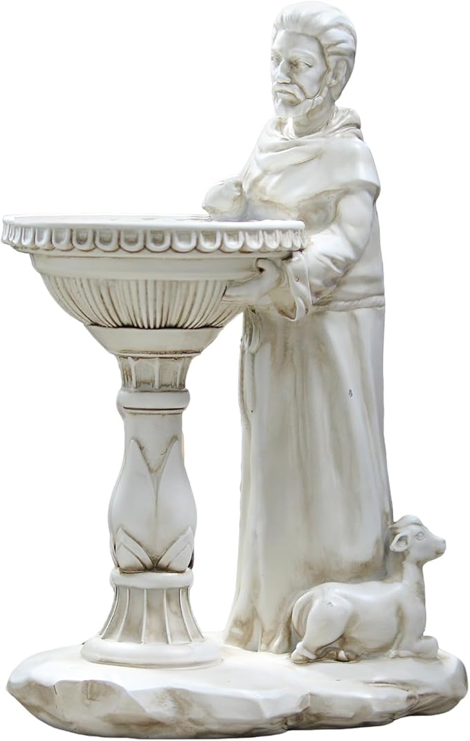 Sheaifun St Francis Garden Statue Outdoor Solar Garden Decor Resin 10.5 Inch - Image 9