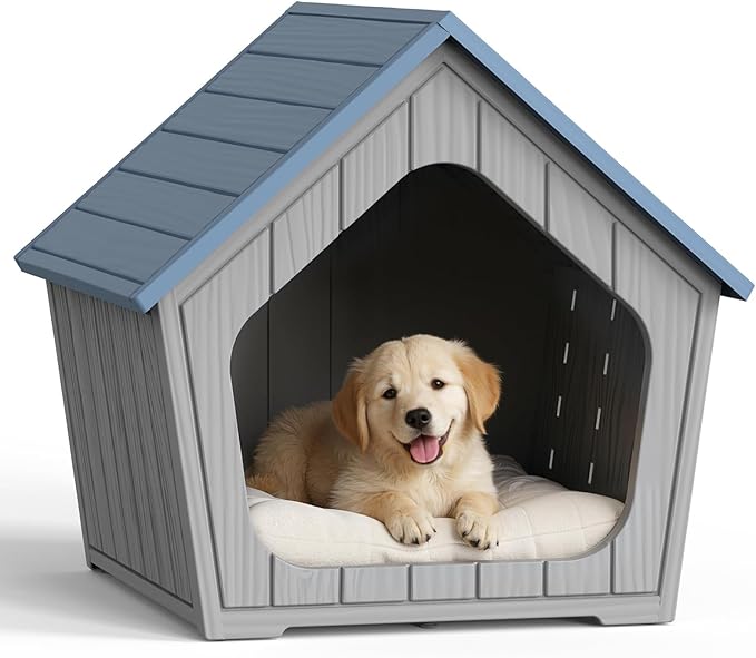 Dog House Outdoor for Puppy, Durable Small Dog House Indoor, Waterproof and by GYMHILL