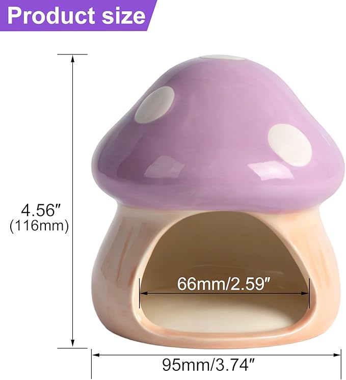 Cute Aquarium Mushroom House Betta Fish Tank Accessory Decor Mini Ceramic Fish - Image 3