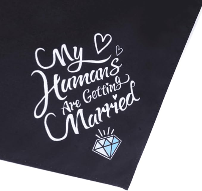 Engagement Gifts, My Humans are Getting Married She Said Yes Dog Bandana Large - Image 6