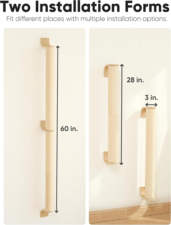 FUKUMARU Cat Wall Scratcher, Sturdy Sisal Climbing Tree - Image 4