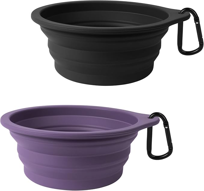 PetBonus 2-Pack Large Silicone Collapsible Dog Bowls, 34oz/1000ml BPA Free by Petbonus
