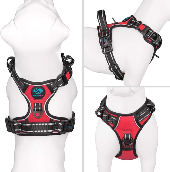PHOEPET No Pull Dog Harnesses for Small Dogs Reflective Adjustable Front Clip - Image 2