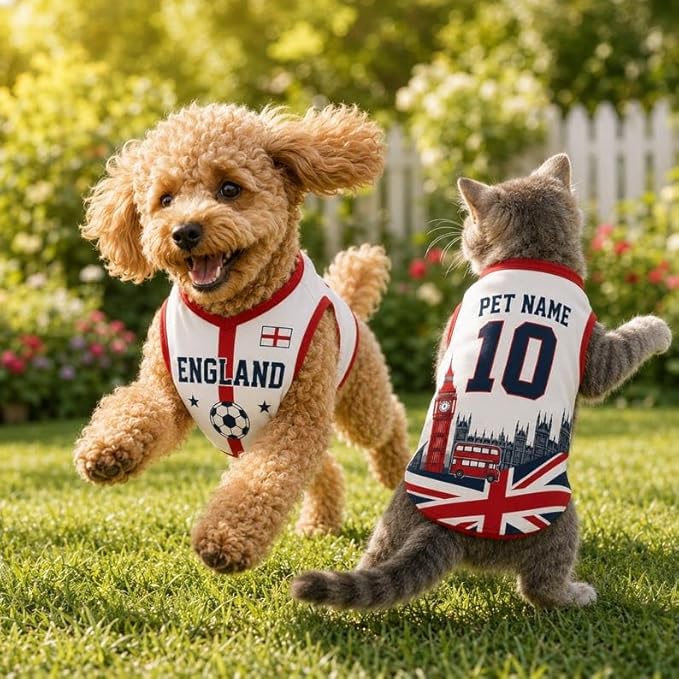 V-DECORPARKS Personalized Pet Soccer Jersey Custom Name Number Dog Cat Football - Image 3