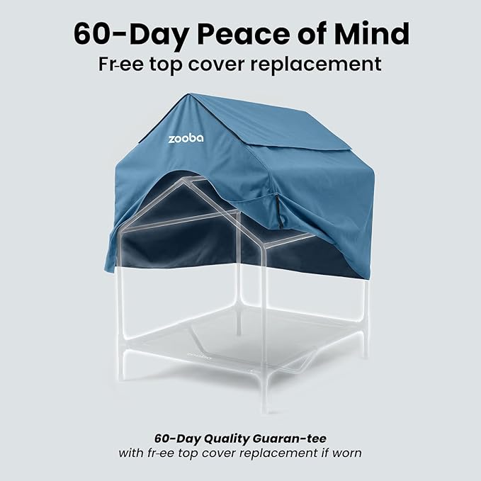 Zooba 48" XL Outdoor Dog House – Weatherproof Elevated Pet Shelter, Breathable - Image 6