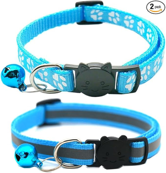 2 Pack Cat Collars Quick Release Reflective Kitten Collar by Unknown