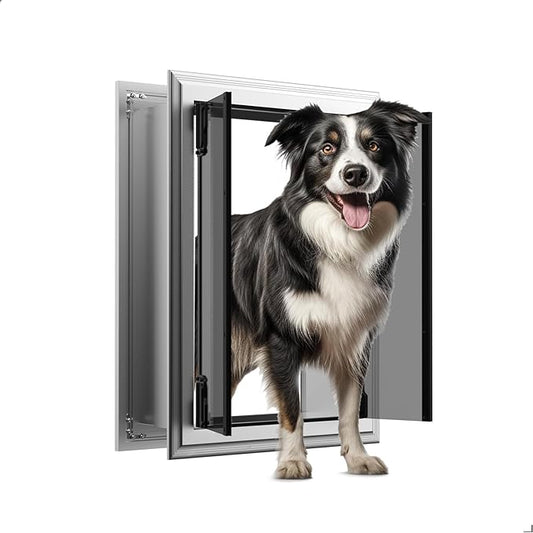 Dog Door for Wall, Energy Efficient French Doggy Door by FurrFinessePetDoor