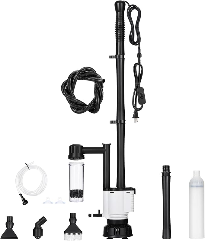 AQQA Electric Aquarium Gravel Cleaner, 8-in-1 Fish Tank Vacuum, Water Changer by AQQA