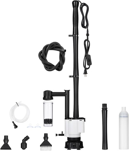 AQQA Electric Aquarium Gravel Cleaner, 8-in-1 Fish Tank Vacuum, Water Changer by AQQA