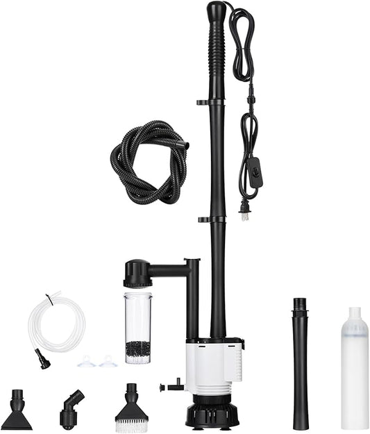 AQQA Electric Aquarium Gravel Cleaner, 8-in-1 Fish Tank Vacuum, Water Changer by AQQA