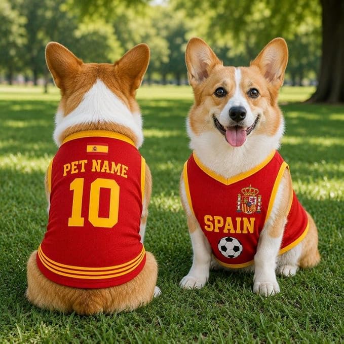 V-DECORPARKS Personalized Pet Soccer Jersey Custom Name Number Dog Cat Football - Image 2