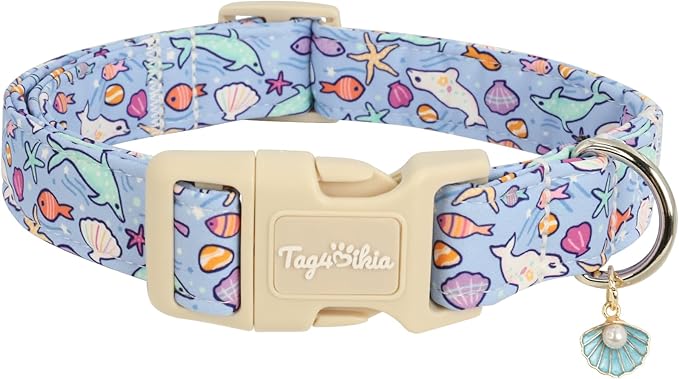Cute Ocean Themed Dog Collar, Cotton Adjustable Pet Collar by Unknown