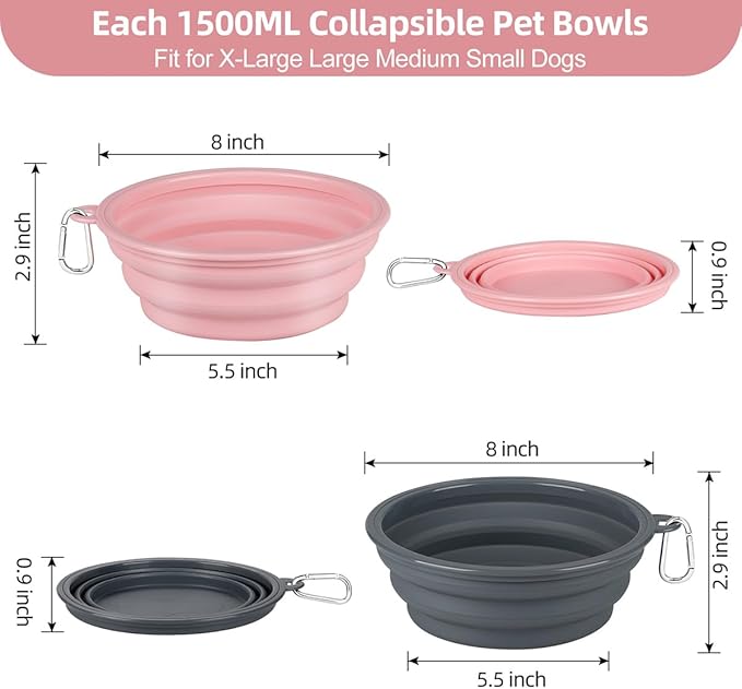 Kytely Collapsible Dog Bowls X-Large, 2 Pack Foldable Travel Bowls, Portable - Image 3