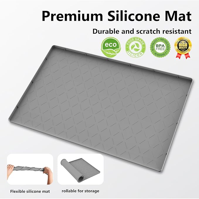 Mateeylife Under Sink Mats for Kitchen Waterproof 22"X19", Undersink - Image 2