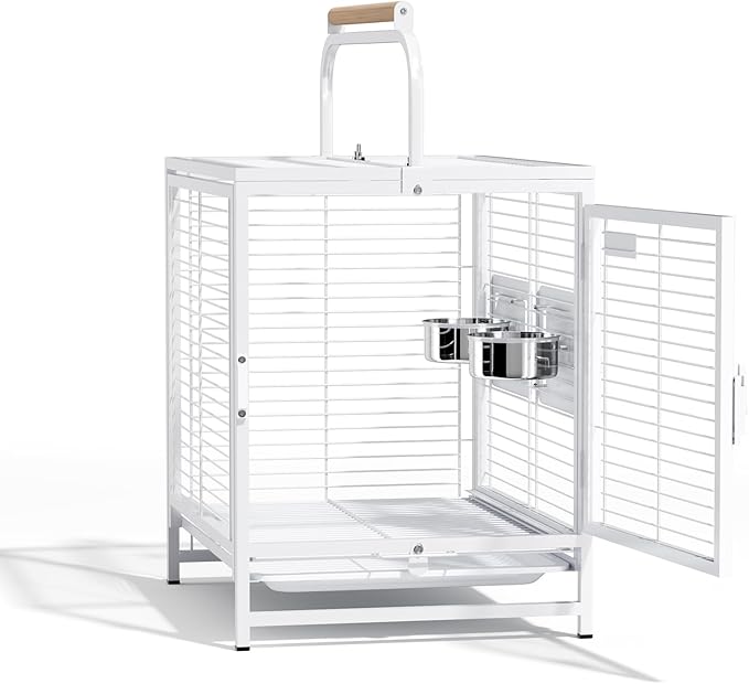VINGLI Small Bird Cage, 19 inch Travel Carrier Bird Cage - Image 3