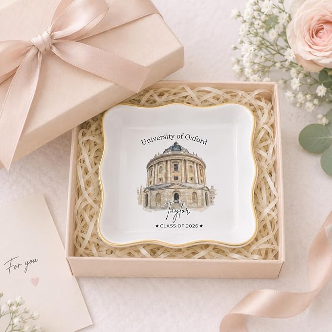 LOVELYPOD Personalized Graduation Photo Trinket Tray, Personalized College Ring - Image 3