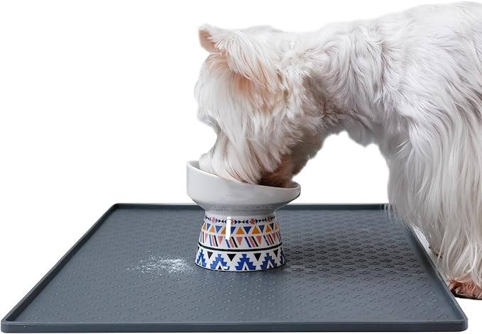 Pet Food Mat for Dogs and Cats 16"x24", Non-Slip Waterproof Silicone Feeding by Unknown