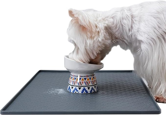 Pet Food Mat for Dogs and Cats 16"x24", Non-Slip Waterproof Silicone Feeding by Unknown