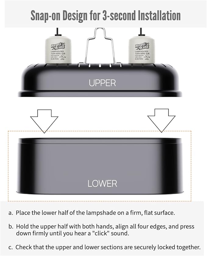 Reptile Dual Light Fixture, Double Deep Dome - Image 5