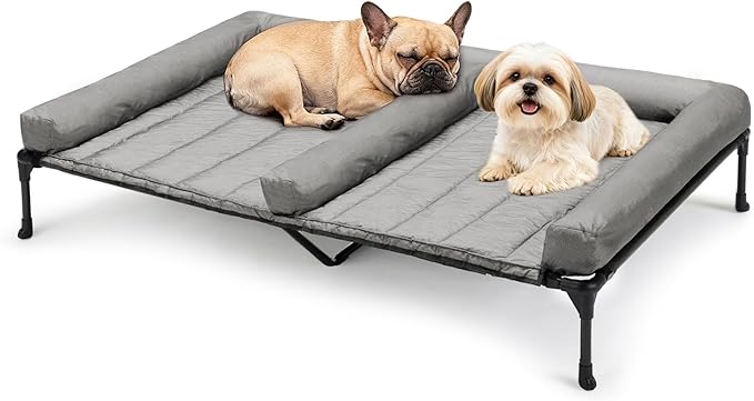 Veehoo Elevated Dog Bed for Two Dogs, Cooling Raised Dog Bed by Veehoo