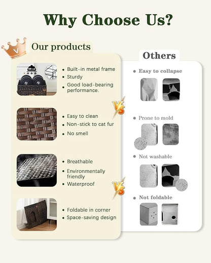 SETVSON Cat Beds for Indoor Cats Extra Large Double Cat Cave Pet Cube, - Image 4