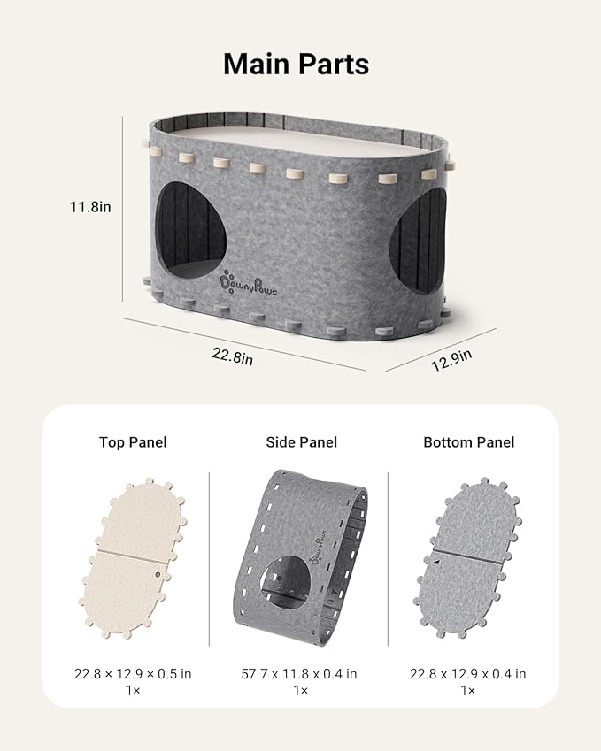 DownyPaws Cat House for Indoor Cats, Cat Bed Cave for Multiple & Large Cats Up - Image 8