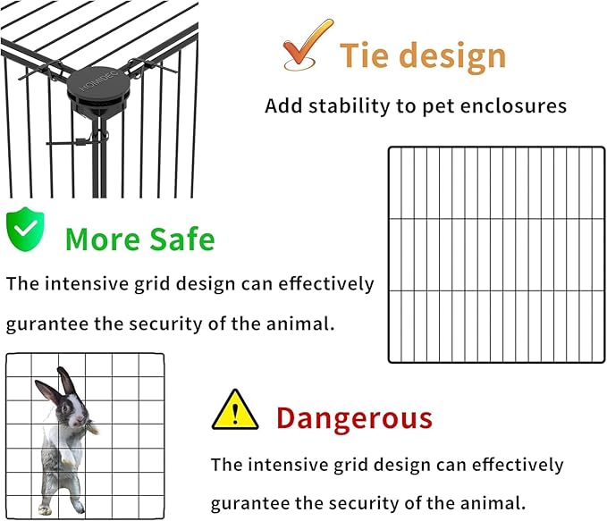 HOMIDEC Pet Playpen, Small Animals Cage DIY Wire Portable Yard Fence - Image 4