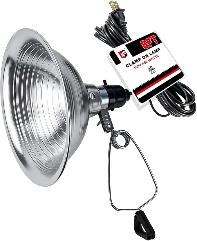 EP Clamp Lamp Light with Detachable 8.5 Inch Aluminum Reflector, 150 Watt E26 by ENERGYPRO