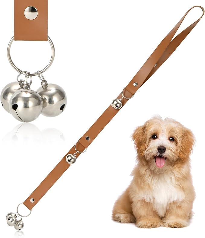 Luckyiren Brown Leather Hanging Door Bells by Luckyiren