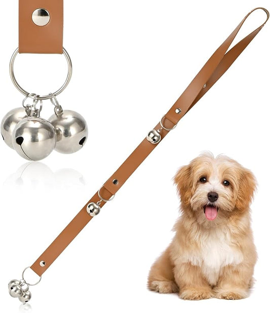 Luckyiren Brown Leather Hanging Door Bells by Luckyiren