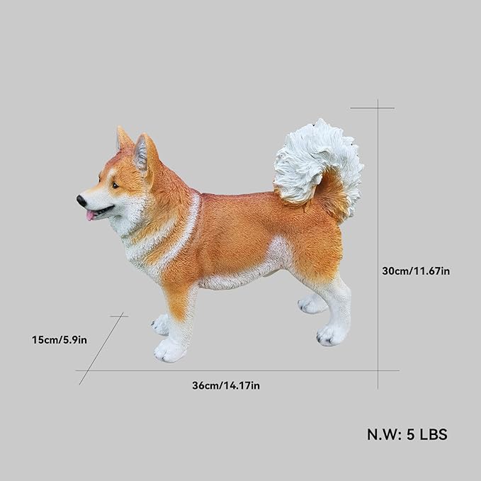 Shiba Inu Dog Garden Statue - Image 4