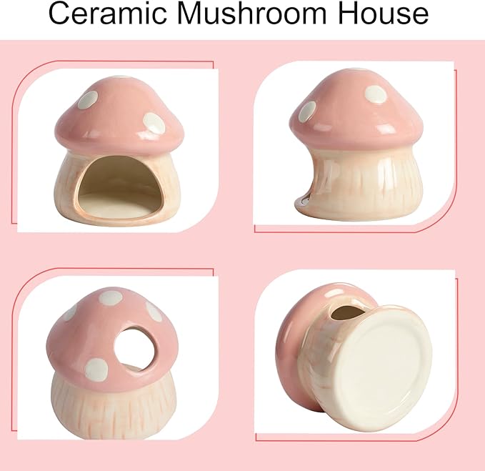 Cute Aquarium Mushroom House Betta Fish Tank Accessory Decor Mini Ceramic Fish - Image 6