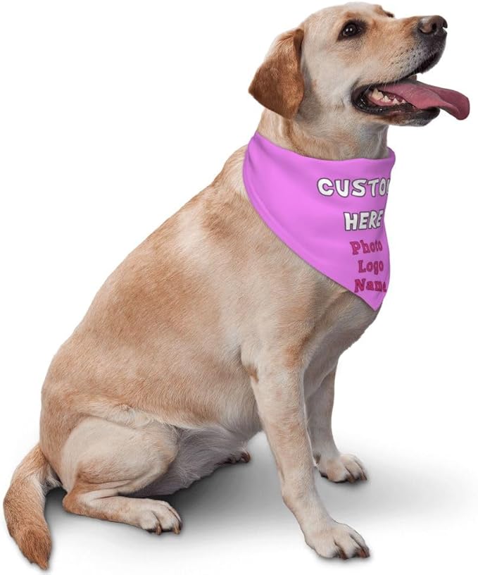 Custom Dog Bandana with Name Photo Logo Personalized Dog Scarf Suitable - Image 2