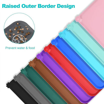 Silicone Waterproof Dog Cat Pet Feeding Mats, Non Slip, Easy Clean Pet Dog Cat - Image 4