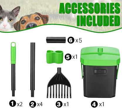 FUSBUNTY Pooper Scooper Swivel Bin & Rake - Image 8