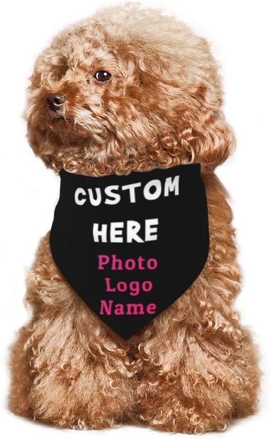 Personalized Dog Bandanas Custom Pet Scarf Add Your Own Logo Photo Text - Image 6