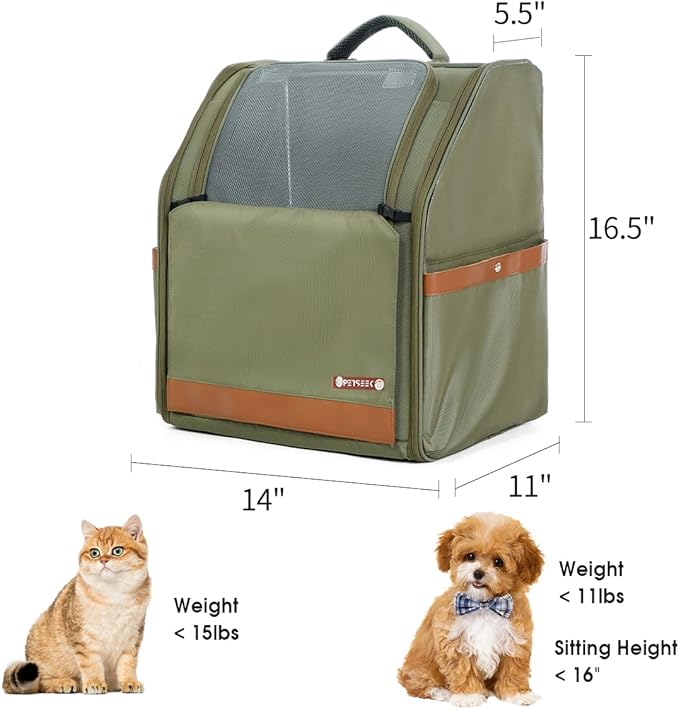 Large Cat Carrier Backpack, Shaded Small Dog Backpack - Image 3