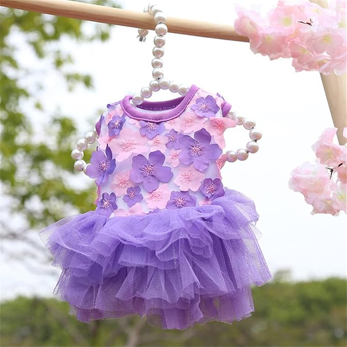 Dog Dresses, Fashion Pet Dog Clothes, Striped Mesh Puppy Dogs Princess Dresses - Image 7