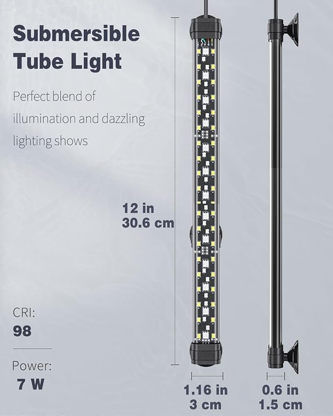 Pawfly 6.5 W Aquarium LED Light 12 Inch 24/7 Fish Tank Light - Image 4